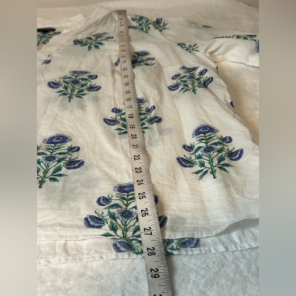Talbots White Blouse with Blue Floral Design - Picture 10 of 11